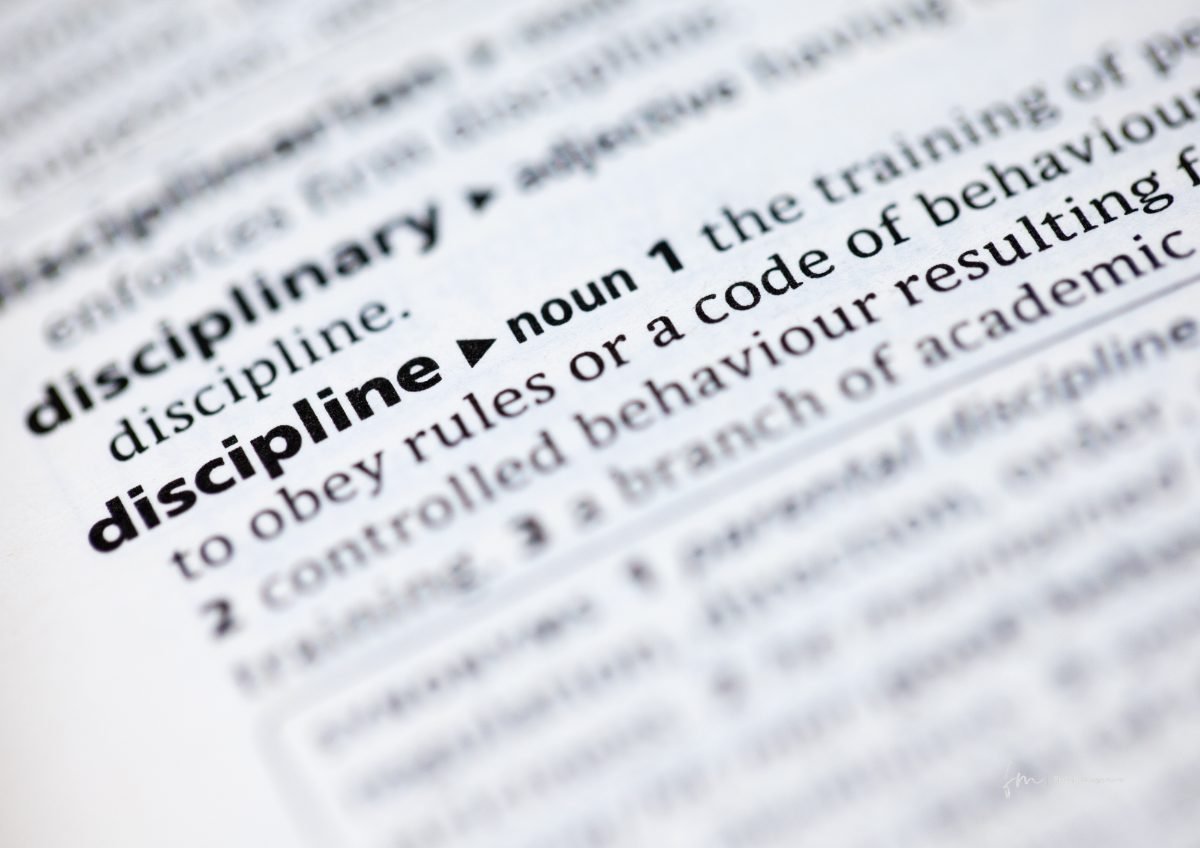 The dictionary definition of discipline: a code of behaviour