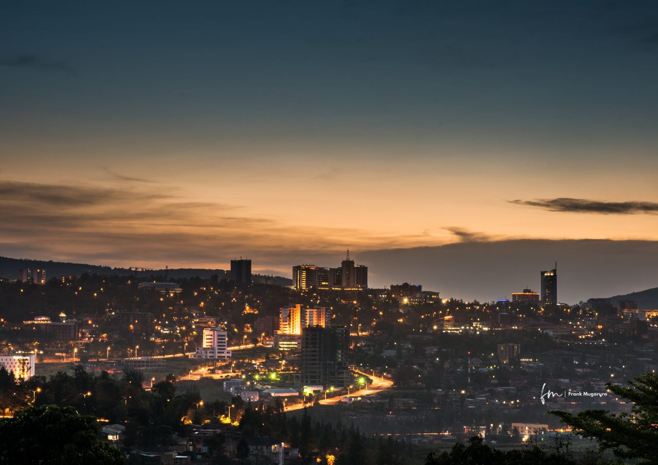 Kigali cityscape at sunset